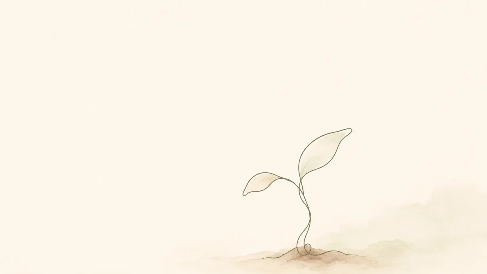 Zarte Illustration eines Sämlings als Sinnbild für Wachstum und den richtigen Zeitpunkt